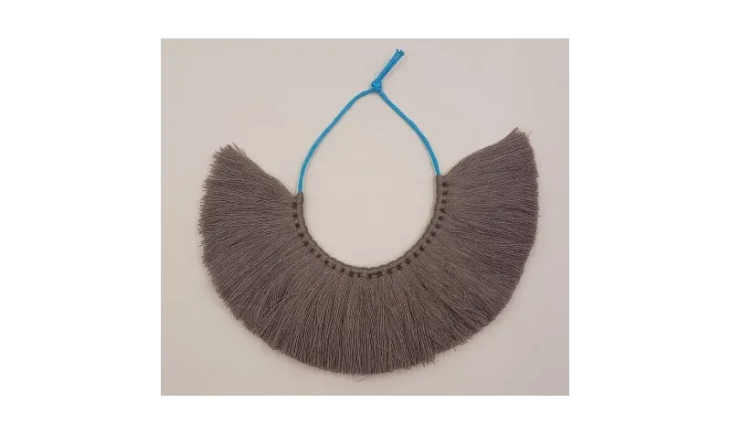 Tira de 25 pompones de 35mm *100mms gris oscuro /Cuentas de  Tela 