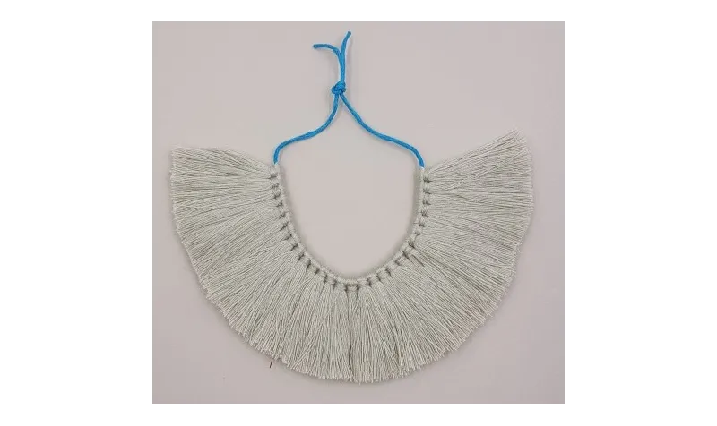 Tira de 25 pompones de 35mm*100mms Gris claro /Cuentas de  Tela 