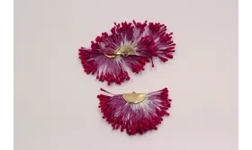 Colgante estambres color Granate /Cuentas de  Tela 