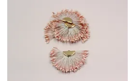 Colgante estambres color Rosa Palo /Cuentas de  Tela 