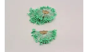 Colgante estambres color verde turquesa /Cuentas de  Tela 