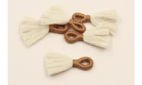 Fleco 35mm blanco y  Marrón /Cuentas de  Tela 