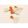 Fleco 35mm blanco y  naranja /Cuentas de  Tela 
