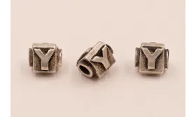 LETRA Y  10*8mm / Cuentas Metálicas de Latón / Zamak