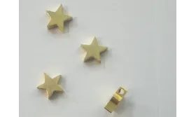 Colgante Estrella Dorada 8mm diametro Oro / Cuentas Metálicas de Latón / Zamak