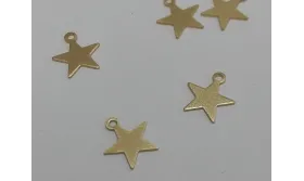Cogante Estrella pequeña8mm Oro / Cuentas Metálicas de Latón / Zamak