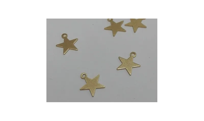 Cogante Estrella pequeña8mm Oro / Cuentas Metálicas de Latón / Zamak