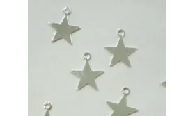 Cogante Estrella pequeña 9mm Plata / Cuentas Metálicas de Latón / Zamak
