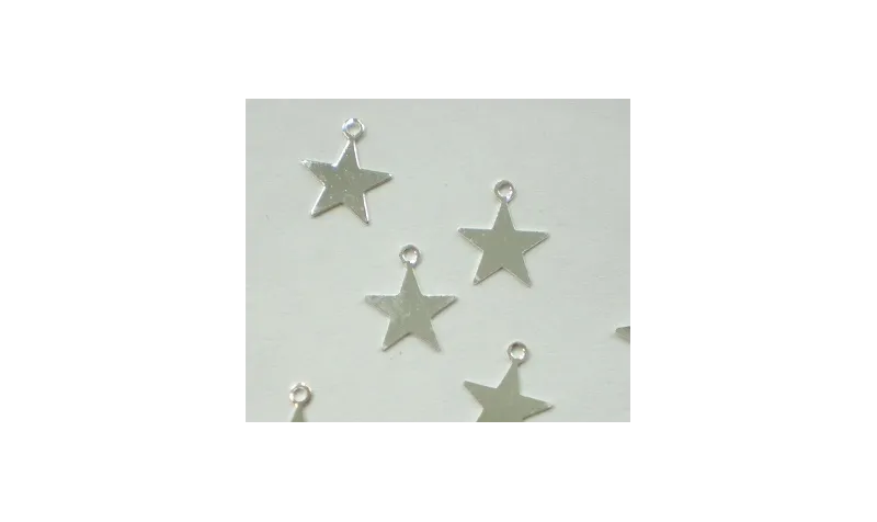 Cogante Estrella pequeña 9mm Plata / Cuentas Metálicas de Latón / Zamak