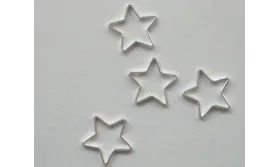 Cuenta Estrella Pequeña hueca 9mm Plata / Cuentas Metálicas de Latón / Zamak