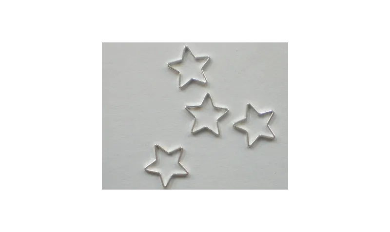 Cuenta Estrella Pequeña hueca 9mm Plata / Cuentas Metálicas de Latón / Zamak
