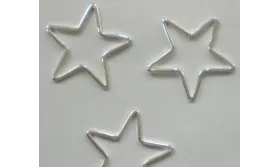Cuenta Estrella Grande hueca 22mm Plata / Cuentas Metálicas de Latón / Zamak