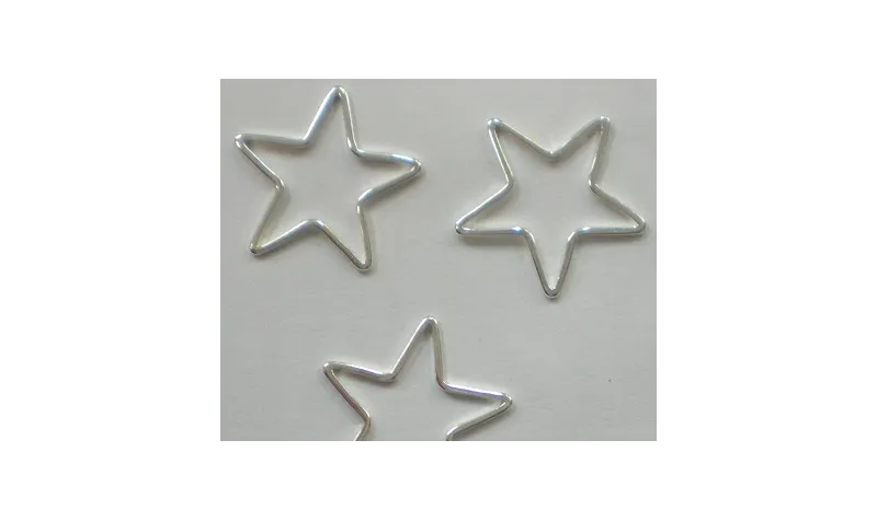 Cuenta Estrella Grande hueca 22mm Plata / Cuentas Metálicas de Latón / Zamak