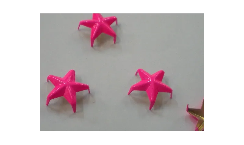 Tachuela estrella 16mm Fuxia fluor / Cuentas Metálicas de Latón / Zamak