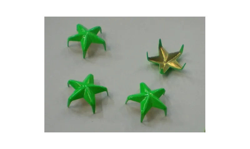 Tachuela estrella 16mm Verde fluor / Cuentas Metálicas de Latón / Zamak