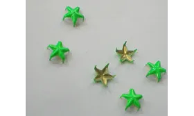 Tachuela estrella 10mm Verde fluor / Cuentas Metálicas de Latón / Zamak