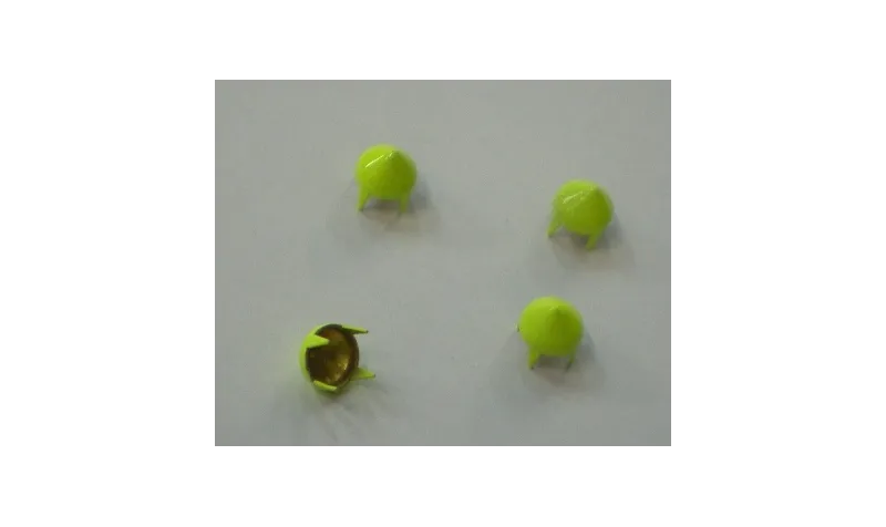 Tachuela cónica 6,5mm amarillo fluor / Cuentas Metálicas de Latón / Zamak