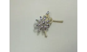 Flor de aretes 7mm diam. Plata / Cuentas Metálicas de Latón / Zamak