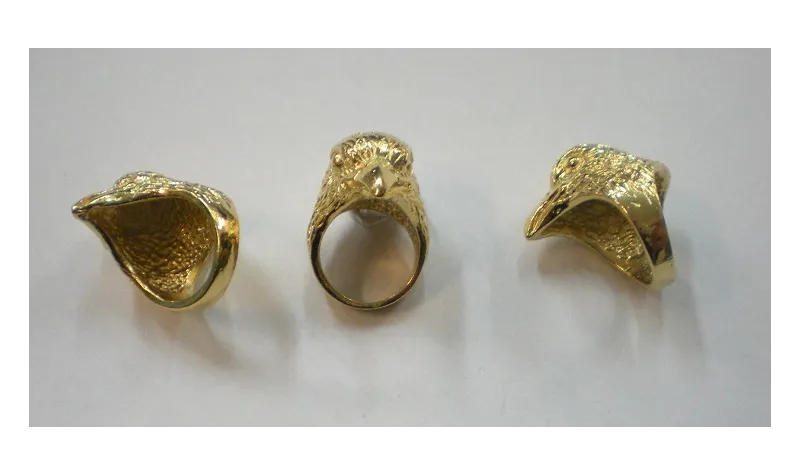 Anillo para Regaliz Pájaro ORO / Cuentas Metálicas de Latón / Zamak