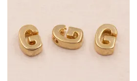 Letra G 7*6*2 Oro / Cuentas Metálicas de Latón / Zamak