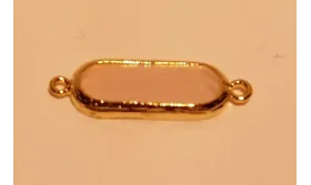 Cristal 16*5mm doble Aro Rosa Opal / Cuentas Metálicas de Latón / Zamak