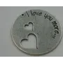 Chapita corazones 30mm Plata Vieja / Cuentas Metálicas de Latón / Zamak