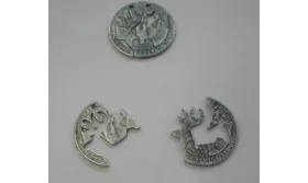 Ciervo-cerbatillo 2 piezas 23mm Plata Vieja / Cuentas Metálicas de Latón / Zamak