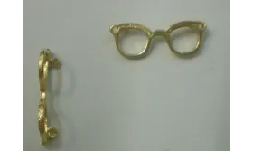 Gafas 20*6mm Doradas / Cuentas Metálicas de Latón / Zamak