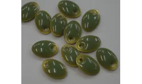 Ovalo esmaltado D.cara 12*8 color piedra / Cuentas Metálicas de Latón / Zamak