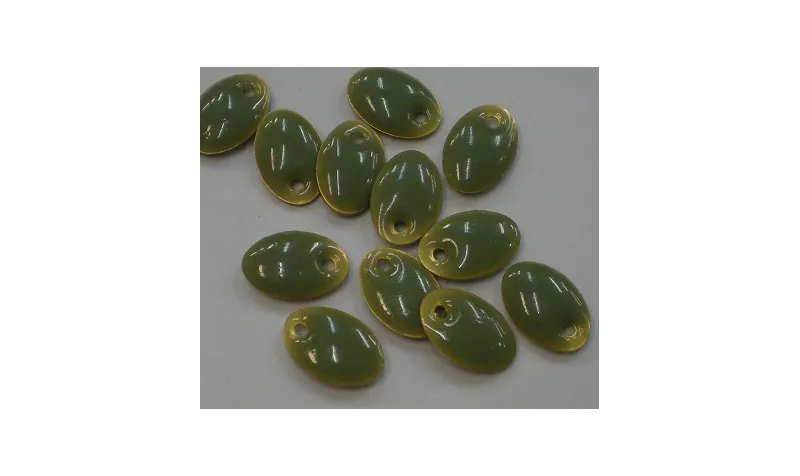 Ovalo esmaltado D.cara 12*8 color piedra / Cuentas Metálicas de Latón / Zamak