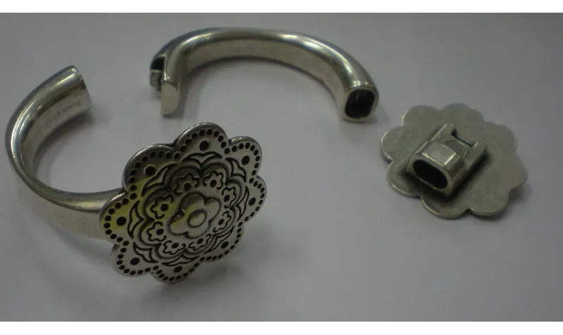 Pedia pulsera iman Plata Vieja / Bases de Pulseras de Latón / Zamak