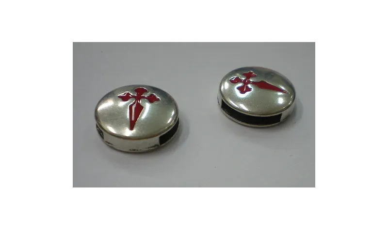 Disco cuero plano 13mm Asturias / Cuentas Metálicas de Latón / Zamak