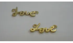 Love 16*10mm Oro Mate / Cuentas Metálicas de Latón / Zamak