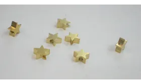 Cuenta Estrella 6*6mm Oro Mate / Cuentas Metálicas de Latón / Zamak