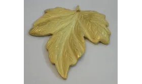 Cuenta Hoja Grande 60*50mm Oro Mate / Cuentas Metálicas de Latón / Zamak