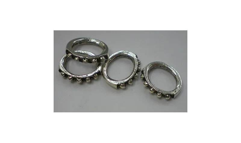 Aro 11*11mm estriado Plata Vieja / Cuentas Metálicas de Latón / Zamak
