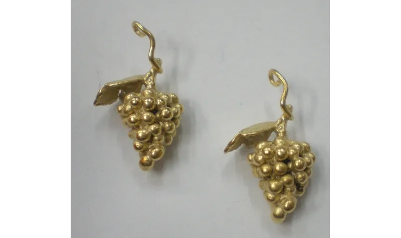 Colgante racimo uvas 3D 22*10mm Oro / Cuentas Metálicas de Latón / Zamak