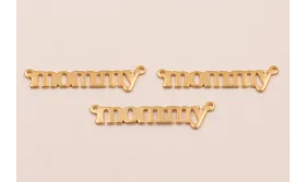 MOMMY 38mm Oro Mate / Cuentas Metálicas de Latón / Zamak