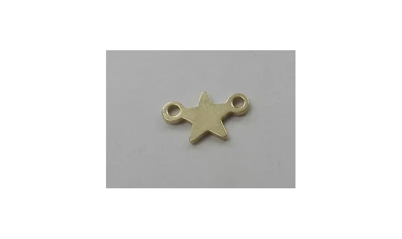 Estrella aro Doble 10*6mm Dorada / Cuentas Metálicas de Latón / Zamak