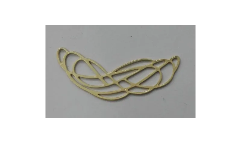 Pieza trazada Oro 42*20mm / Cuentas Metálicas de Latón / Zamak