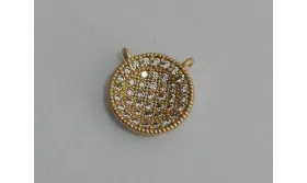 Disco microbrillos 10mm diametro cristal / Cuentas Metálicas de Latón / Zamak