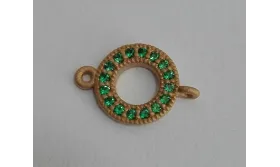 Disco microbrillos 10mm diametro O.Mate +  verde / Cuentas Metálicas de Latón / Zamak