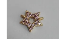 Estrella microbrillos 8mm diametro O.Mate+Rosa / Cuentas Metálicas de Latón / Zamak