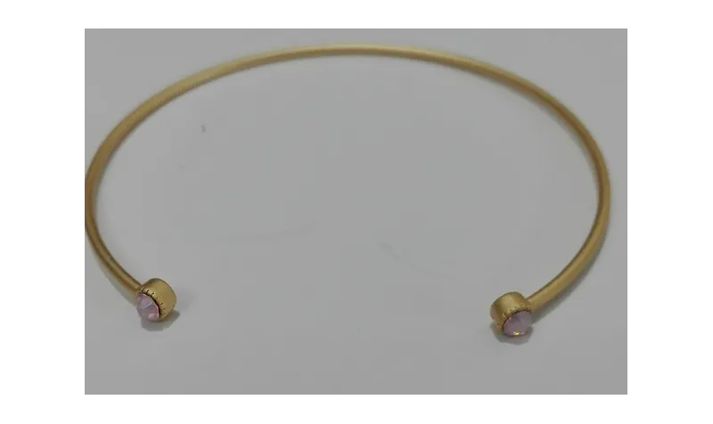 Pulsera brillos Rosa opal Oro Mate / Bases de Pulseras de Latón / Zamak