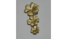 Colgante Trio Flores 12*40mm O.Mate / Cuentas Metálicas de Latón / Zamak