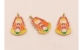 Colgante Virgen A.INOXIDABLE esmaltada 20*12mm / Cuentas Metálicas de Acero Inoxidable