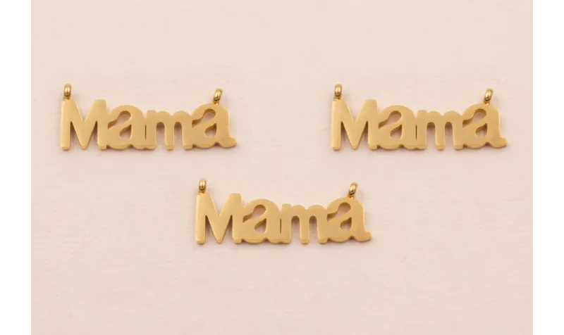 MAMA ACERO INOXIDABLE Dorada 27*5mm / Cuentas Metálicas de Acero Inoxidable