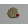 Emoticono Beso colgante 12mm Dorado / Cuentas Metálicas de Latón / Zamak