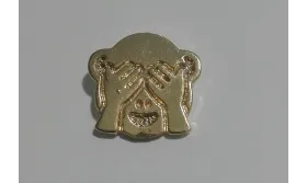 Emoticono Mono colgante 12mm Dorado / Cuentas Metálicas de Latón / Zamak