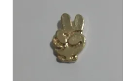Emoticono Victoria colgante  12mm Dorado / Cuentas Metálicas de Latón / Zamak